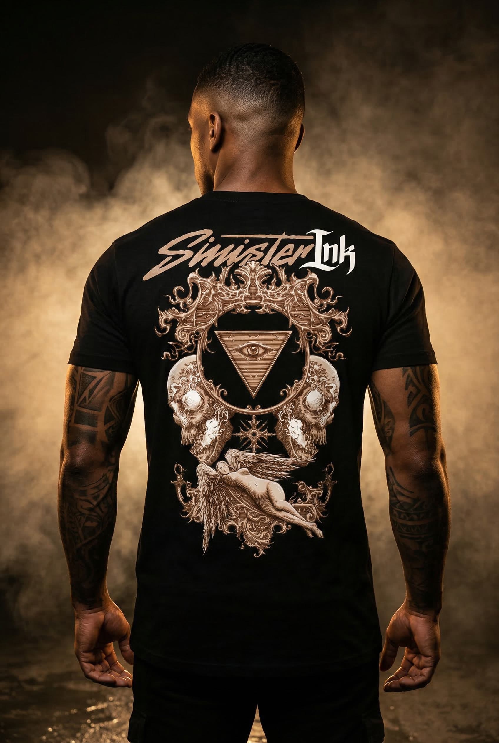 Fallen Angel Tee — Male Model Editorial Back View