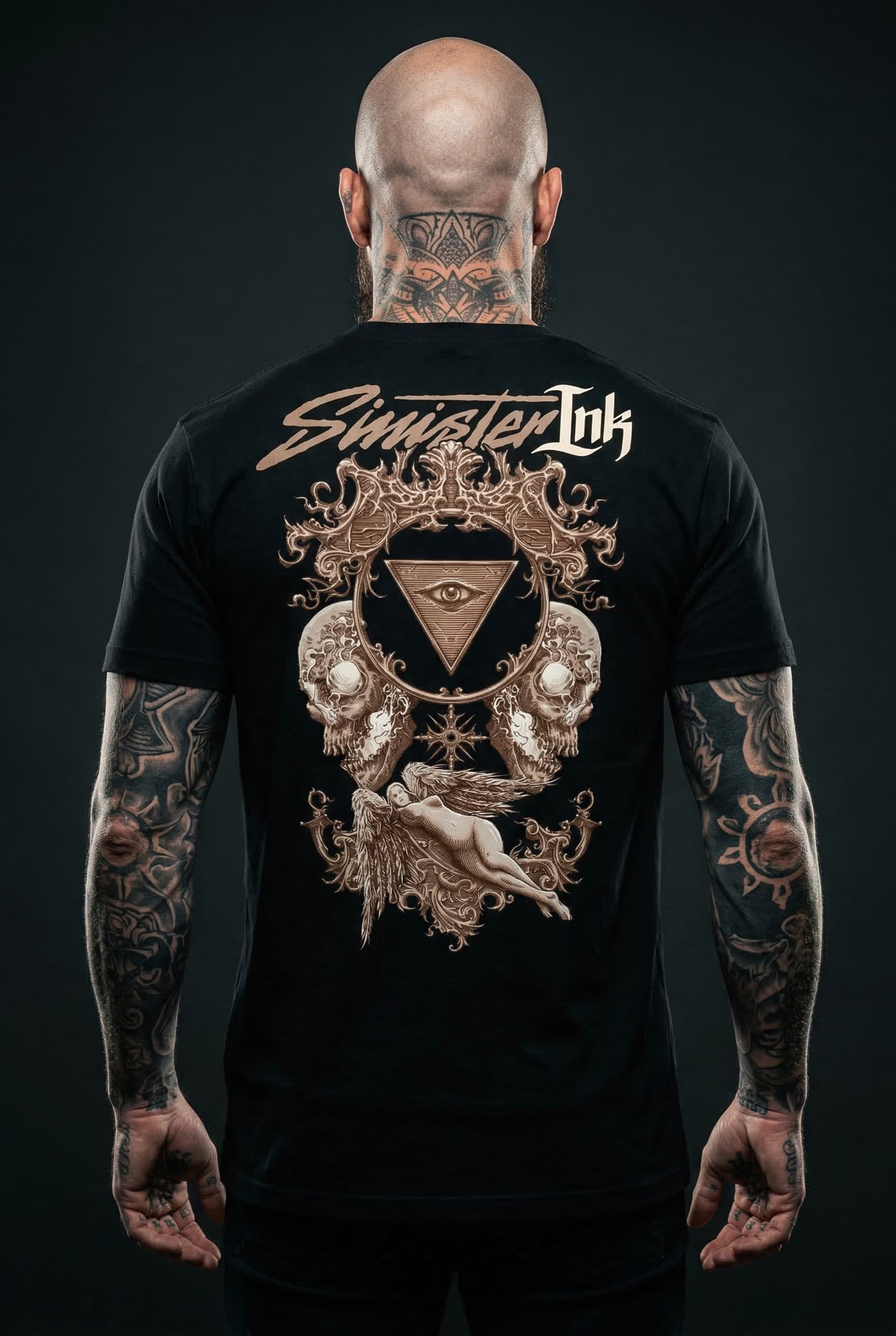 Fallen Angel Tee — Male Model Studio Back View