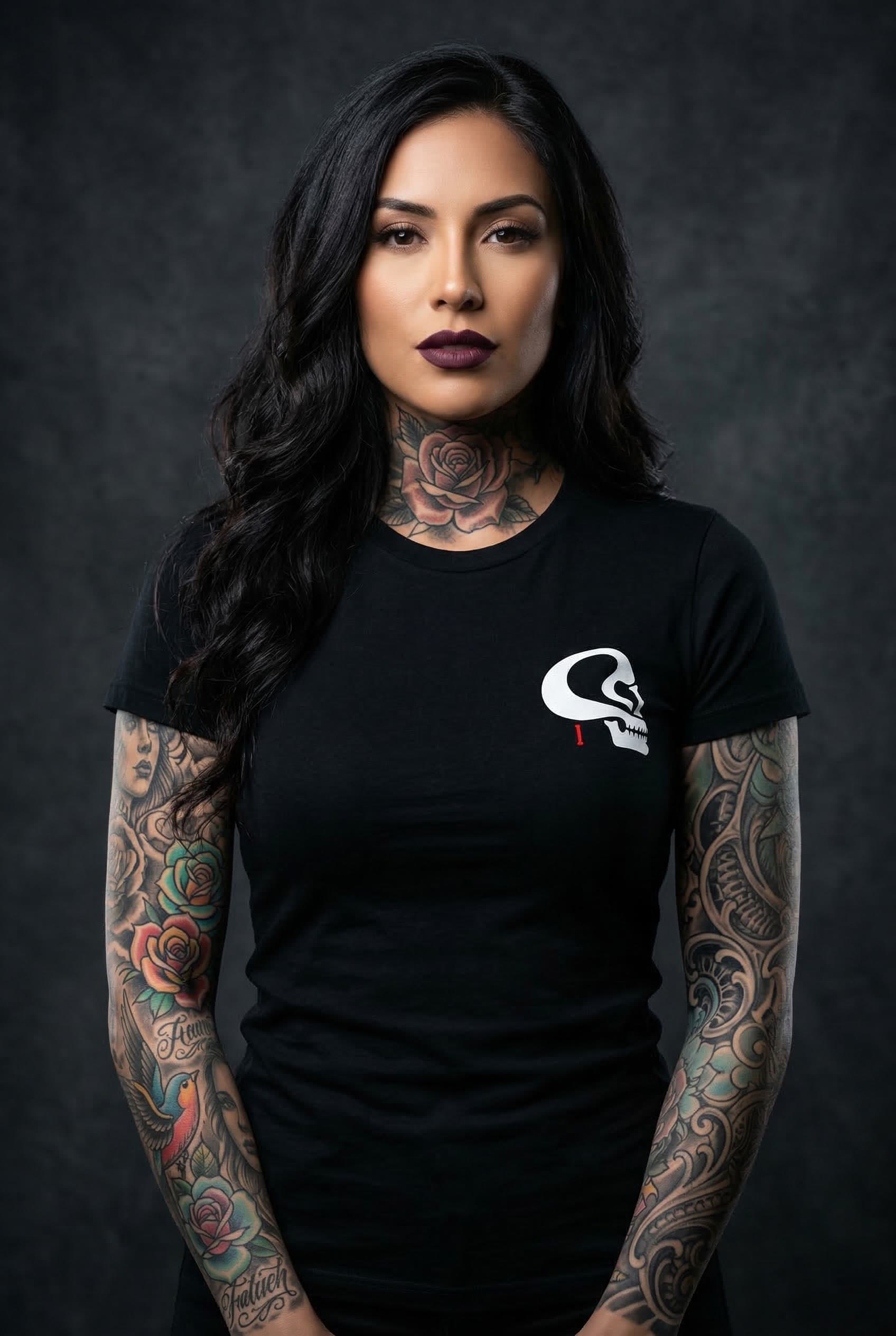 Fallen Angel Tee — Female Model Studio Front View