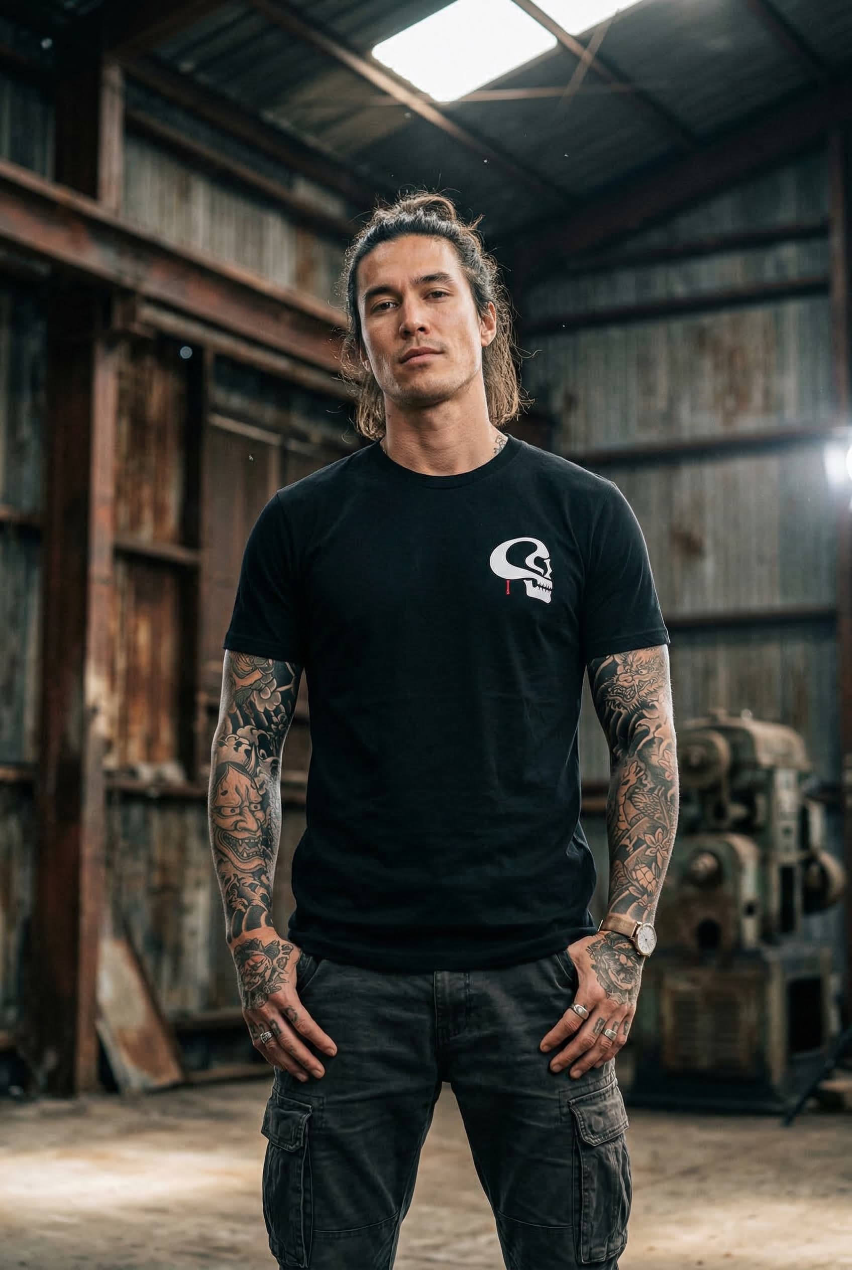 Fallen Angel Tee — Male Model Warehouse Front View