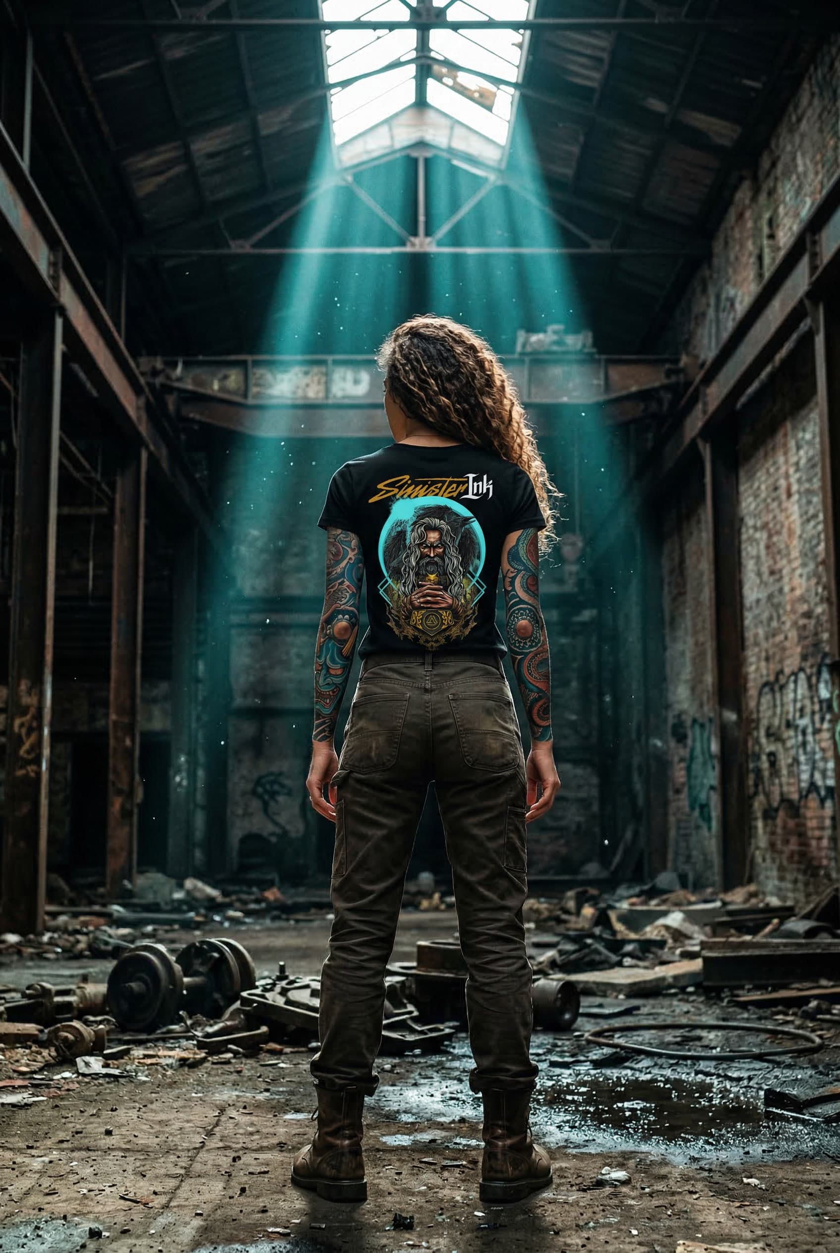 Odin Tee — Female Model Editorial Back View