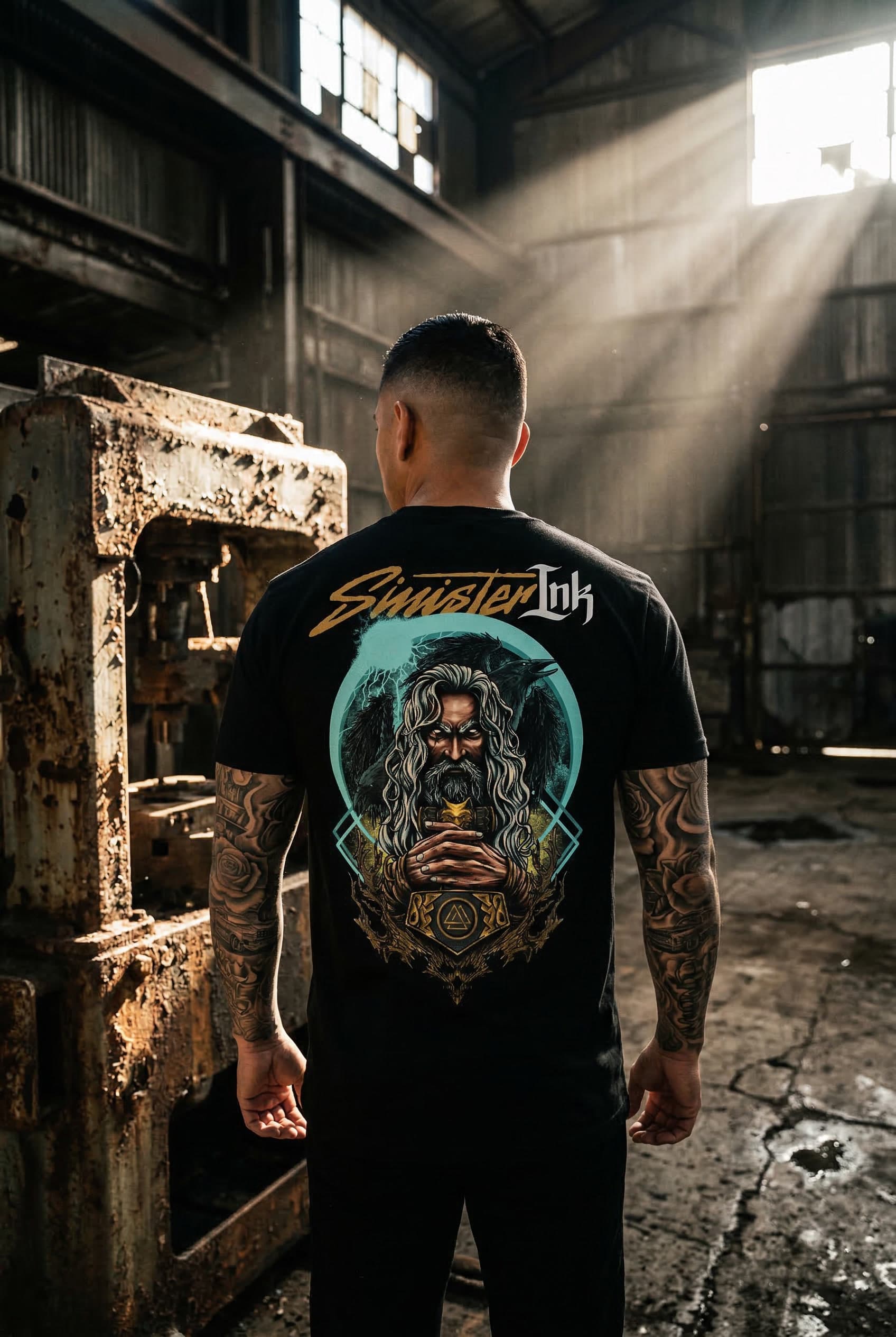Odin Tee — Male Model Warehouse Back View