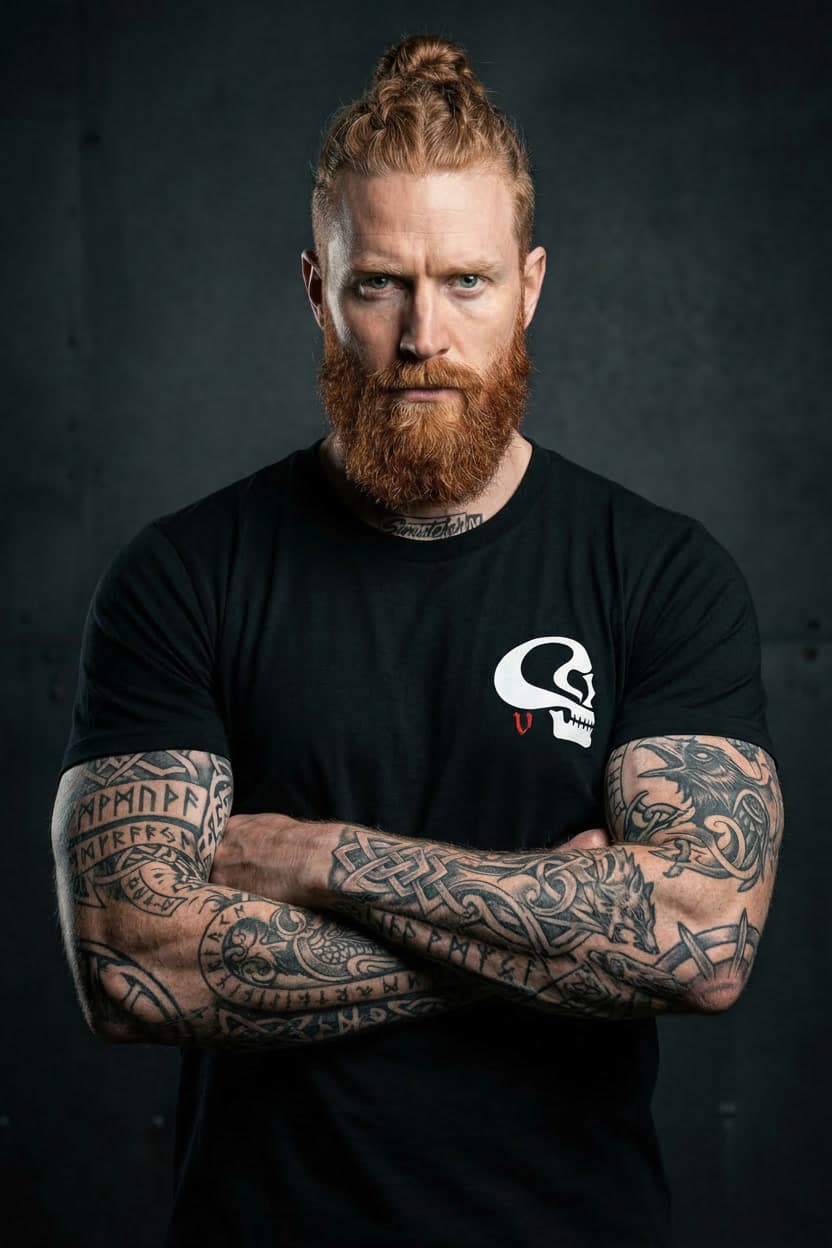 Odin Tee — Male Model Studio Front View