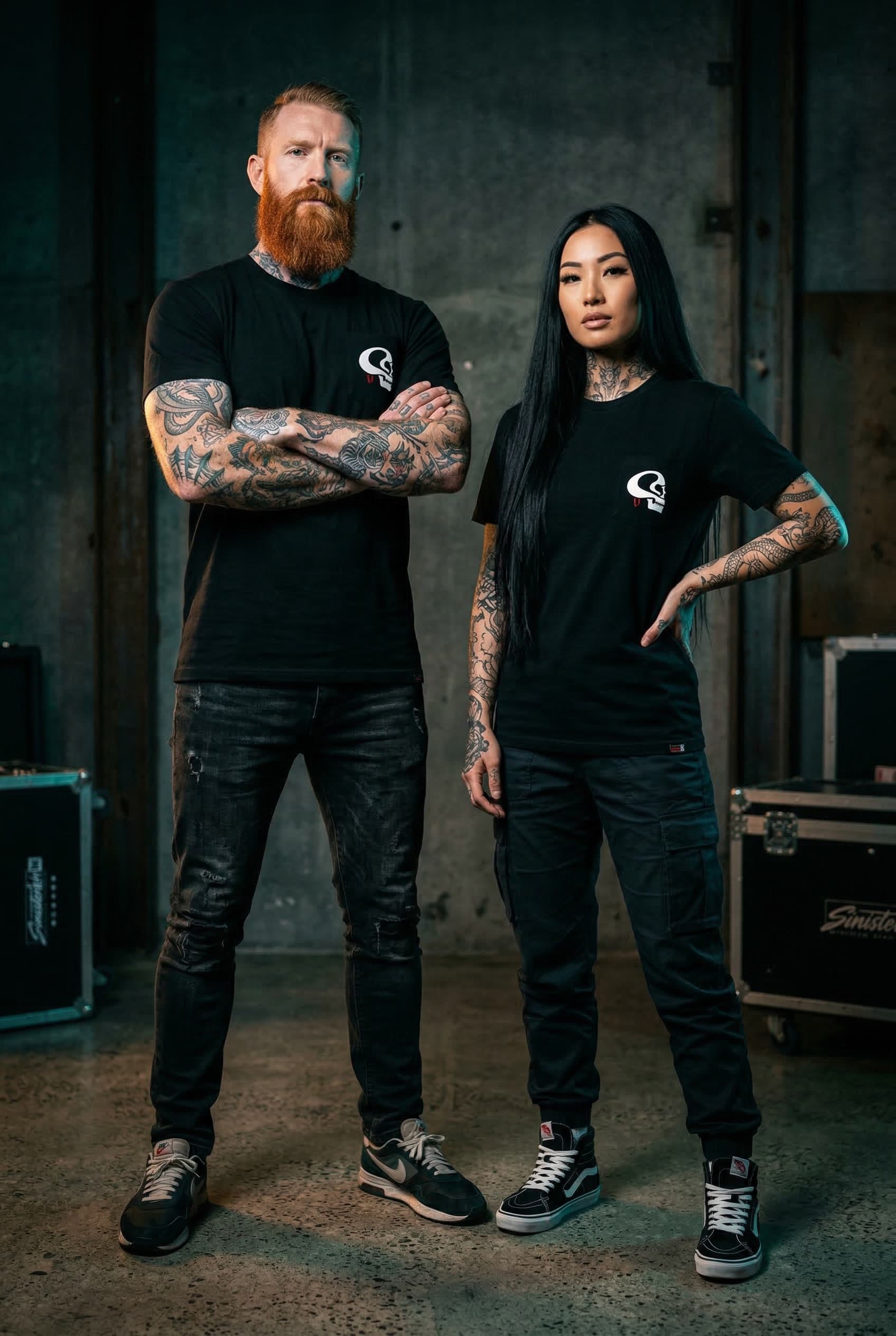 Odin Tee — Male & Female Models Front View Studio