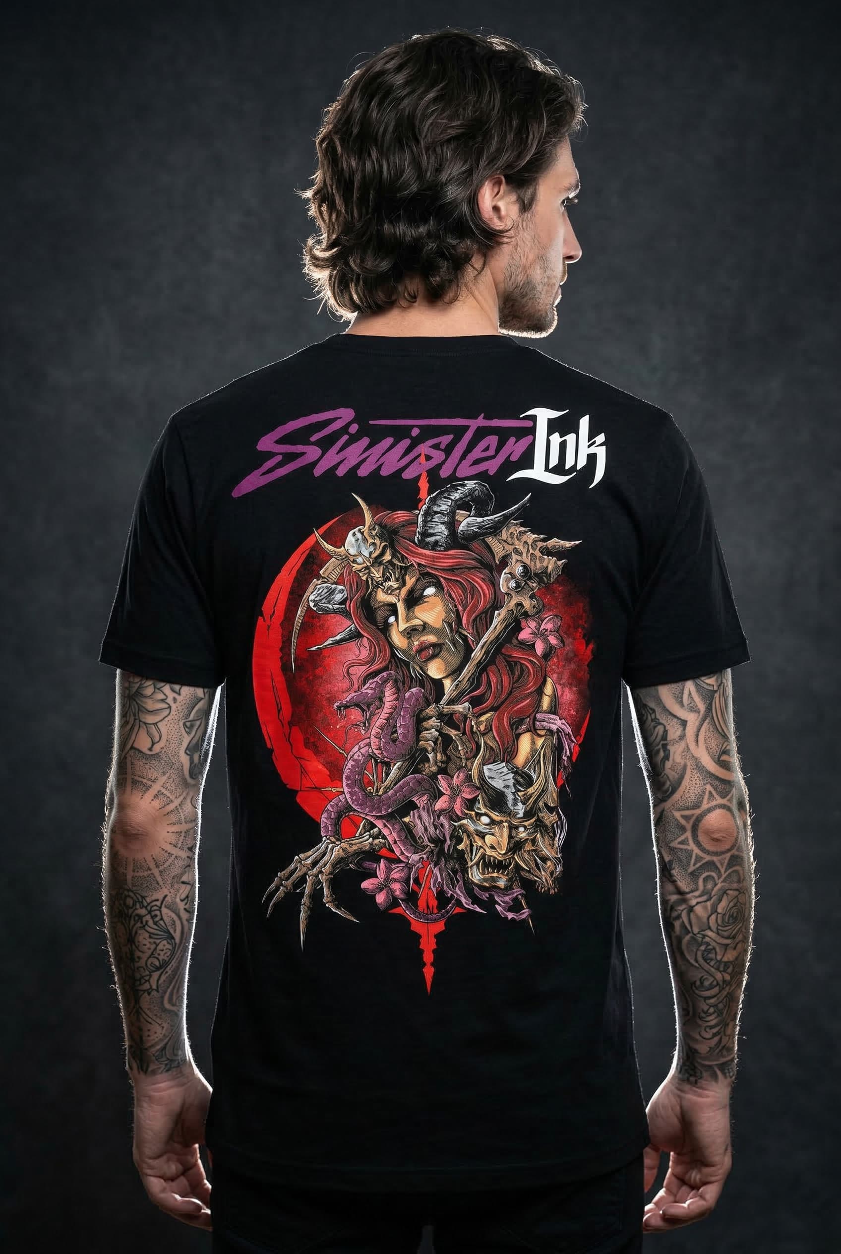 Succubus Tee — Male Model Studio Back View