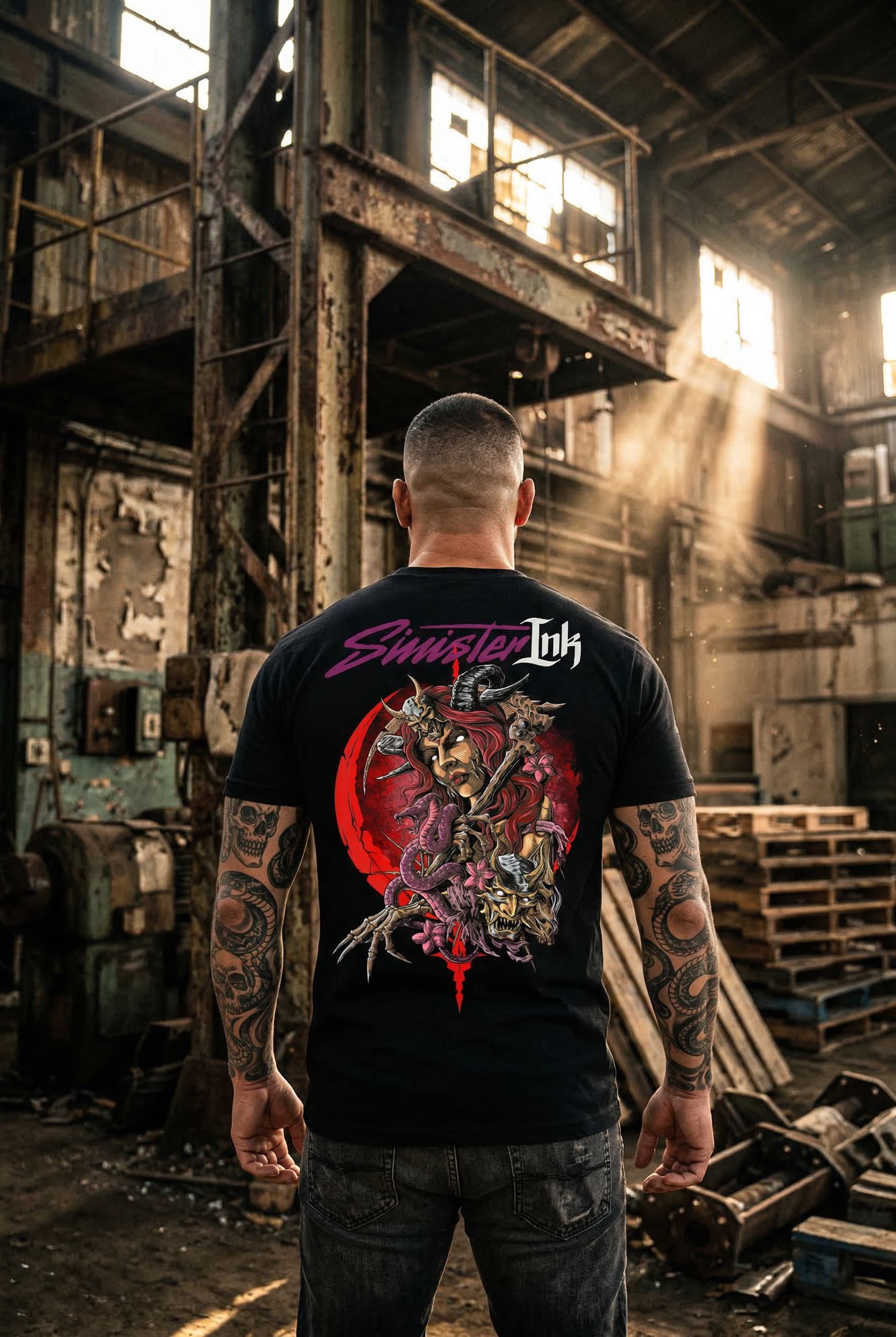 Succubus Tee — Male Model Warehouse Back View