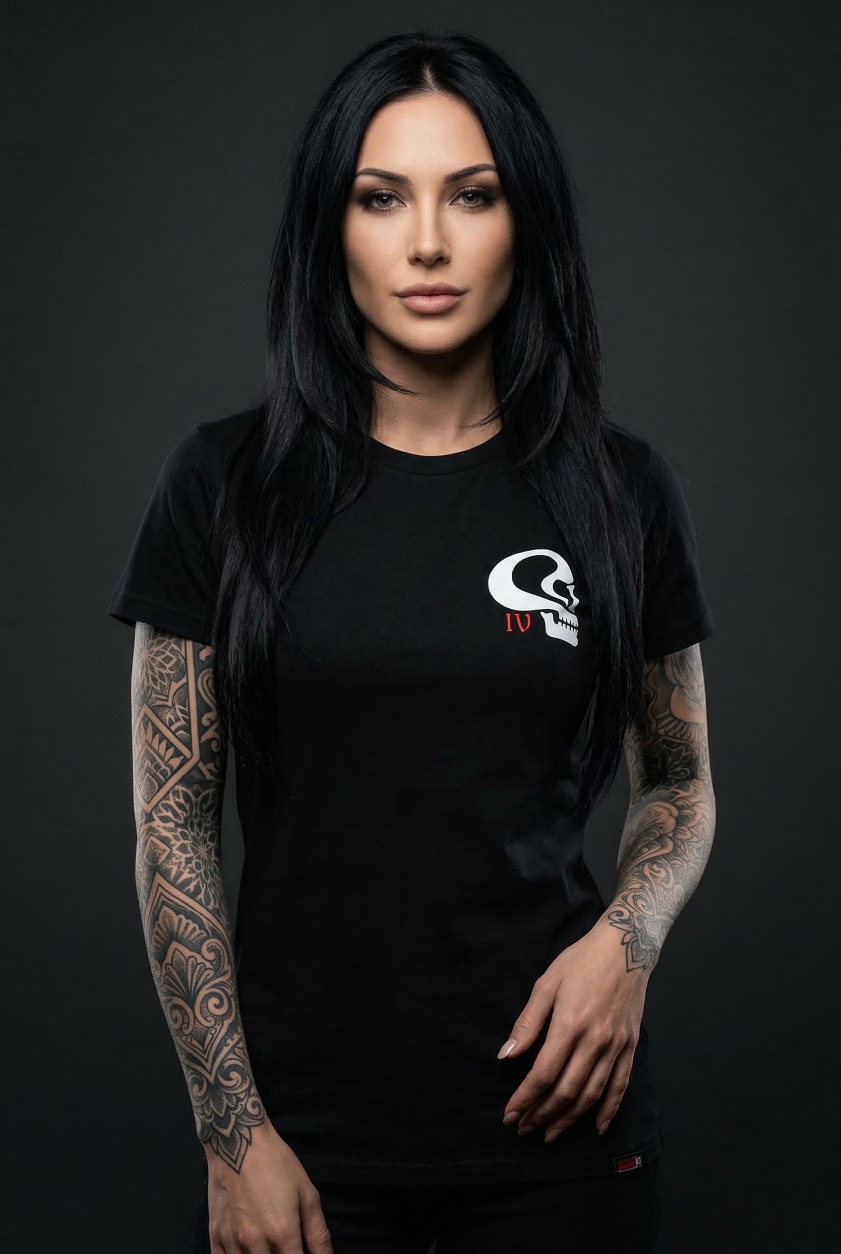 Succubus Tee — Female Model Studio Front View