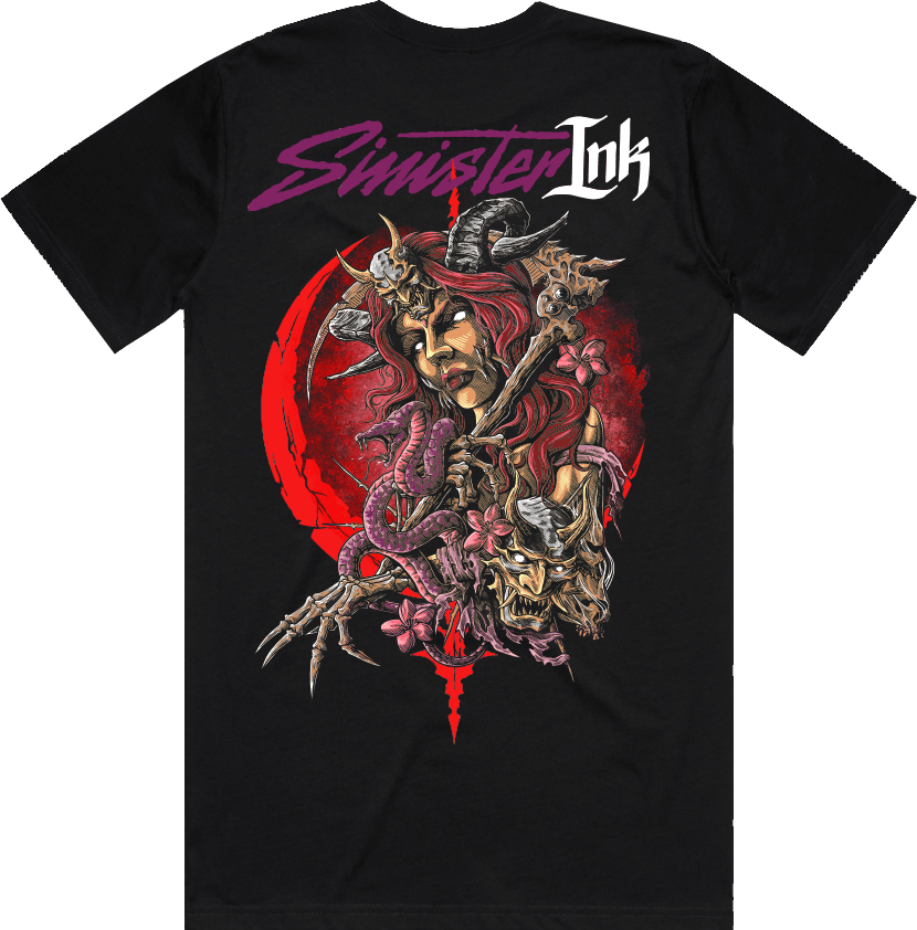 Succubus Tee Back Design Flat Lay